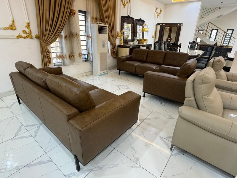 Leather sofa set