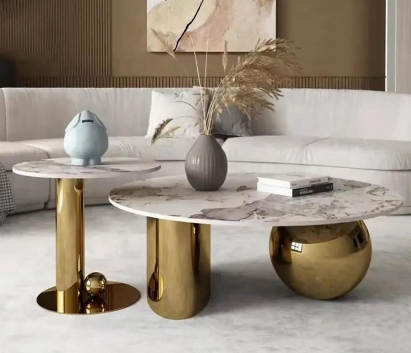 Gold marble center table