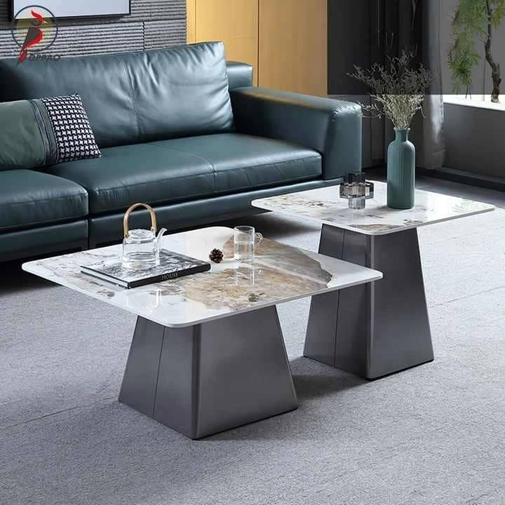 Marble center table with side stool.