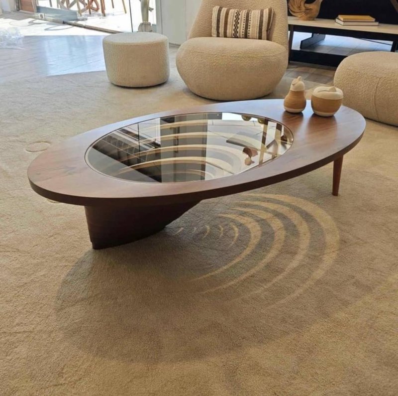 Wooden oval center table
