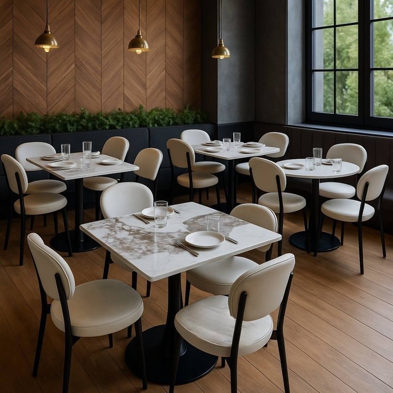 Restaurant chair with table