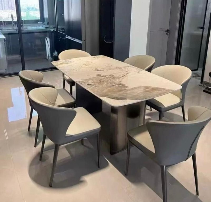 Dining by 6 marble top.