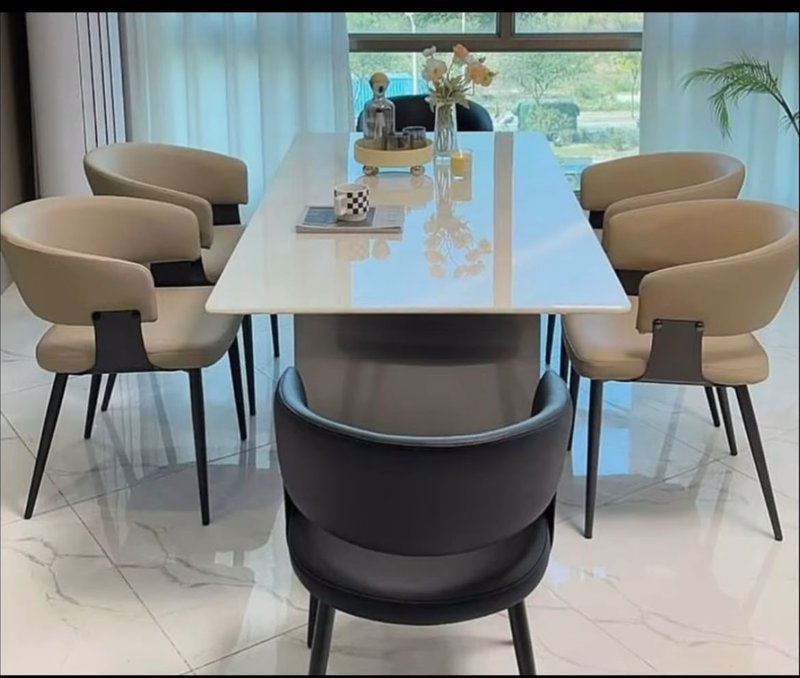 Modern Luxury 6-Seater Family Dining Table and Chair Set