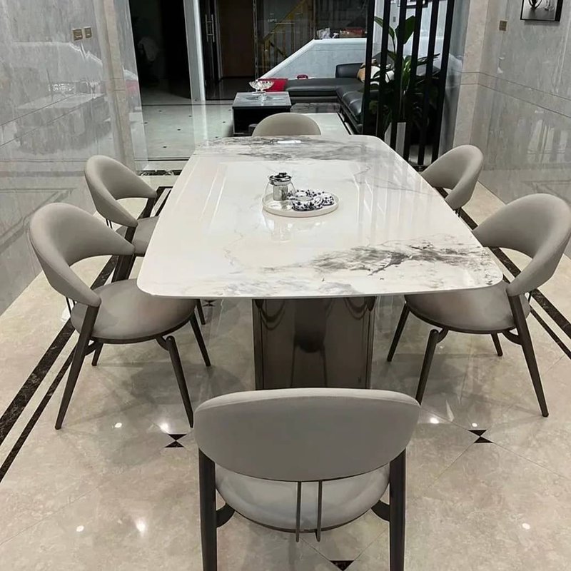 Luxury Family 6-Seater Dining Table and Chair Set for Stylish Everyday Dining