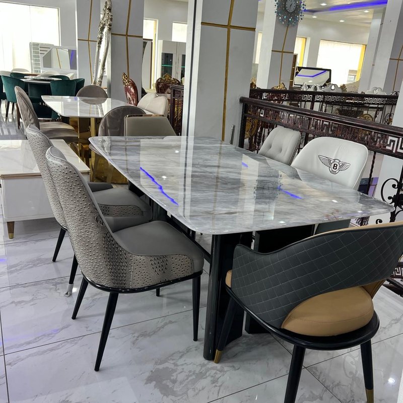Modern Luxury 6-Seater Dining Table and Chair Set for Elegant Home Dining