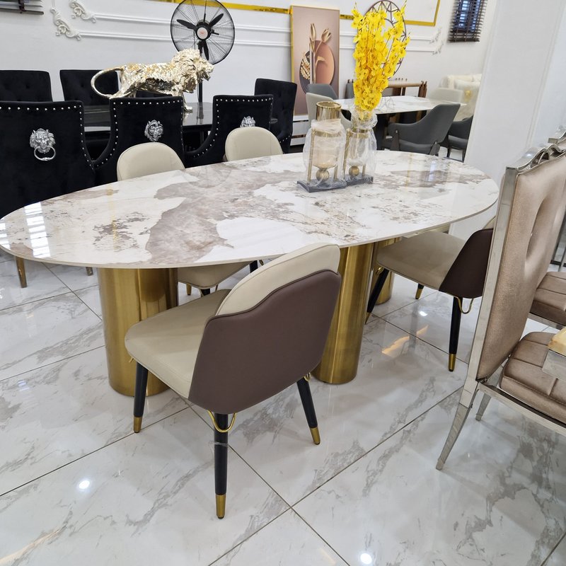 Royal Comfort 6-Seater Dining Table and Chair Set for Elegant Everyday Dining