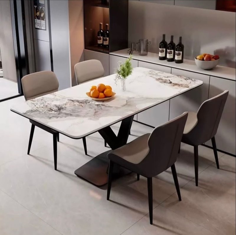 Clean-Line Dining Table for Comfortable Meals and Organized Dining Areas