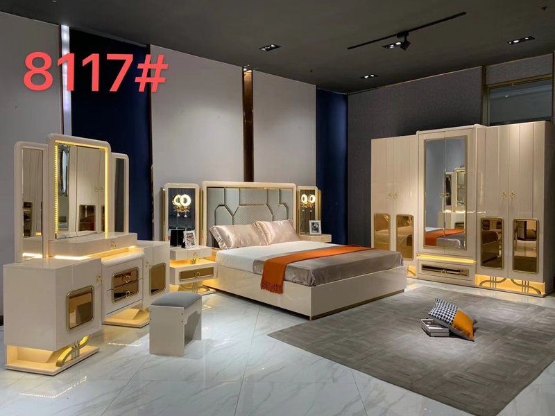 Bed frame with wardrobe - Image 1