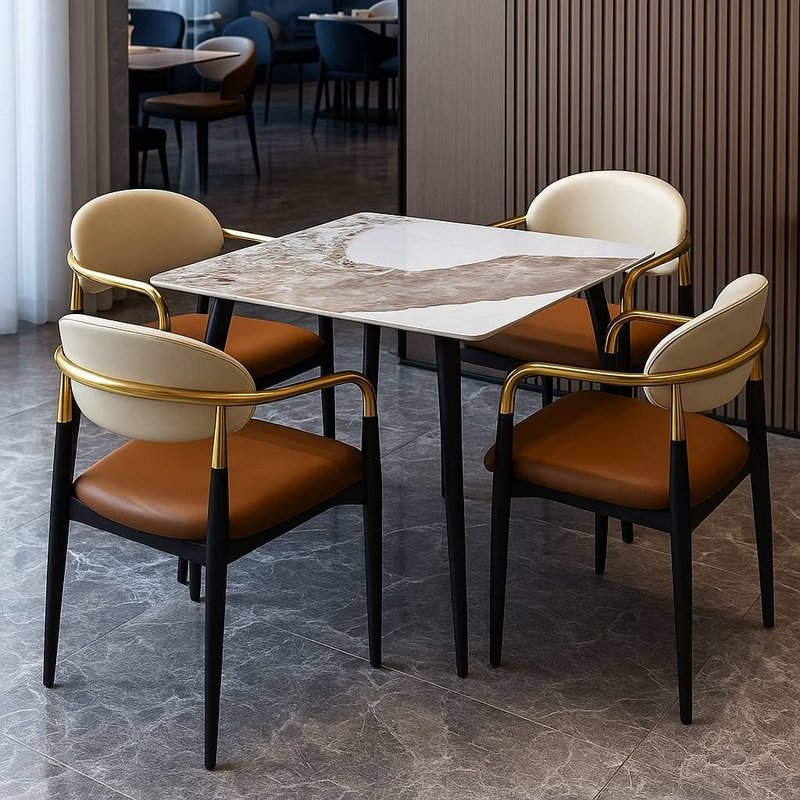 Restaurant chair with table 1 - Image 1